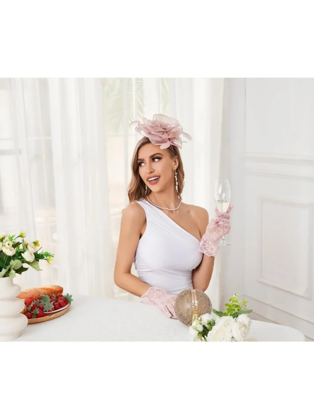 Elegant Feather Fascinator Hat with Veil for Tea Party, Bridal, or Wedding